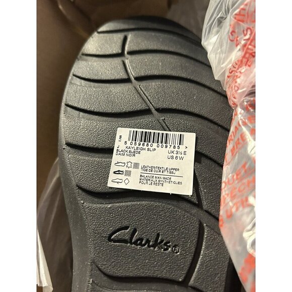 Clarks Kayleigh Women's 6 W Slip Black Collection Slip On Flats Suede NEW - Picture 9 of 9